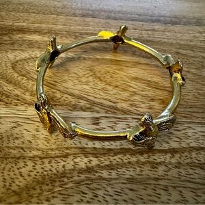 Gold Pheasant Bangle Bracelet